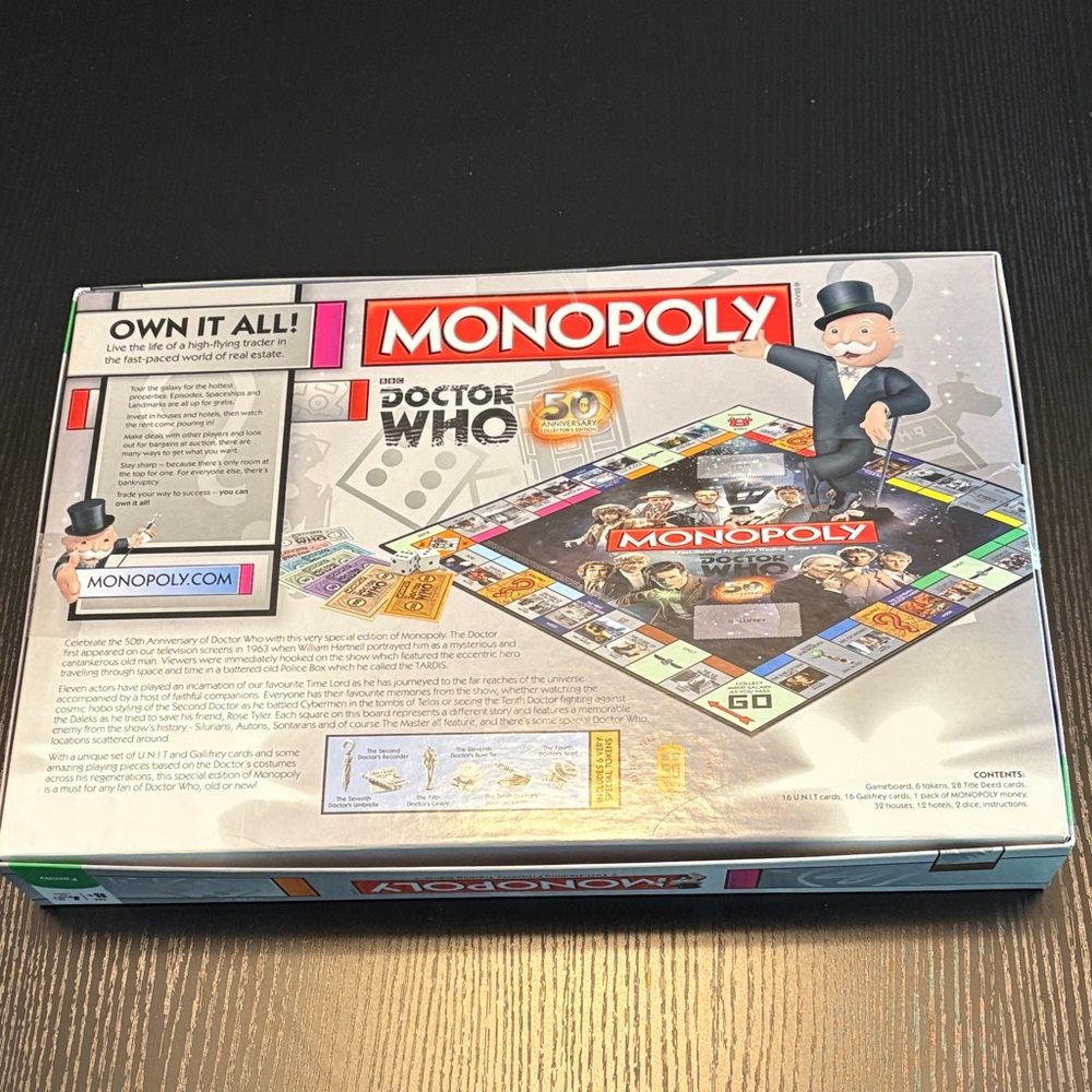 Doctor Who 50th Anniversary Edition Monopoly Game - Picture 4 of 10